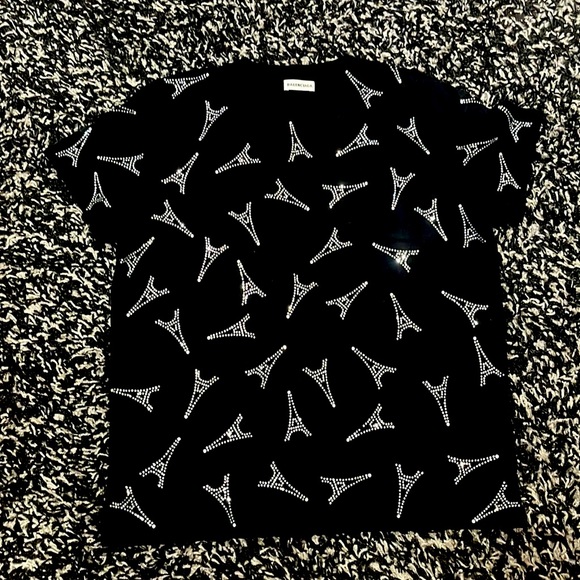 Balenciaga Women's Paris Eiffel Tower Rhinestone t-shirt - Picture 2 of 5